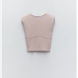 Zara knit top w/ should pads NWT